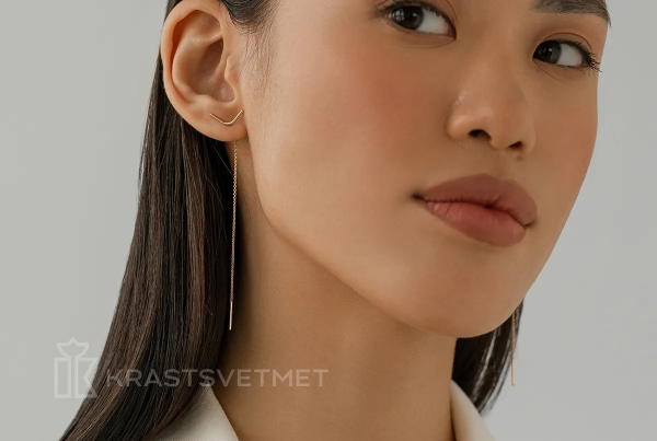 Серьги из красного золота «Уголок на Кобре»